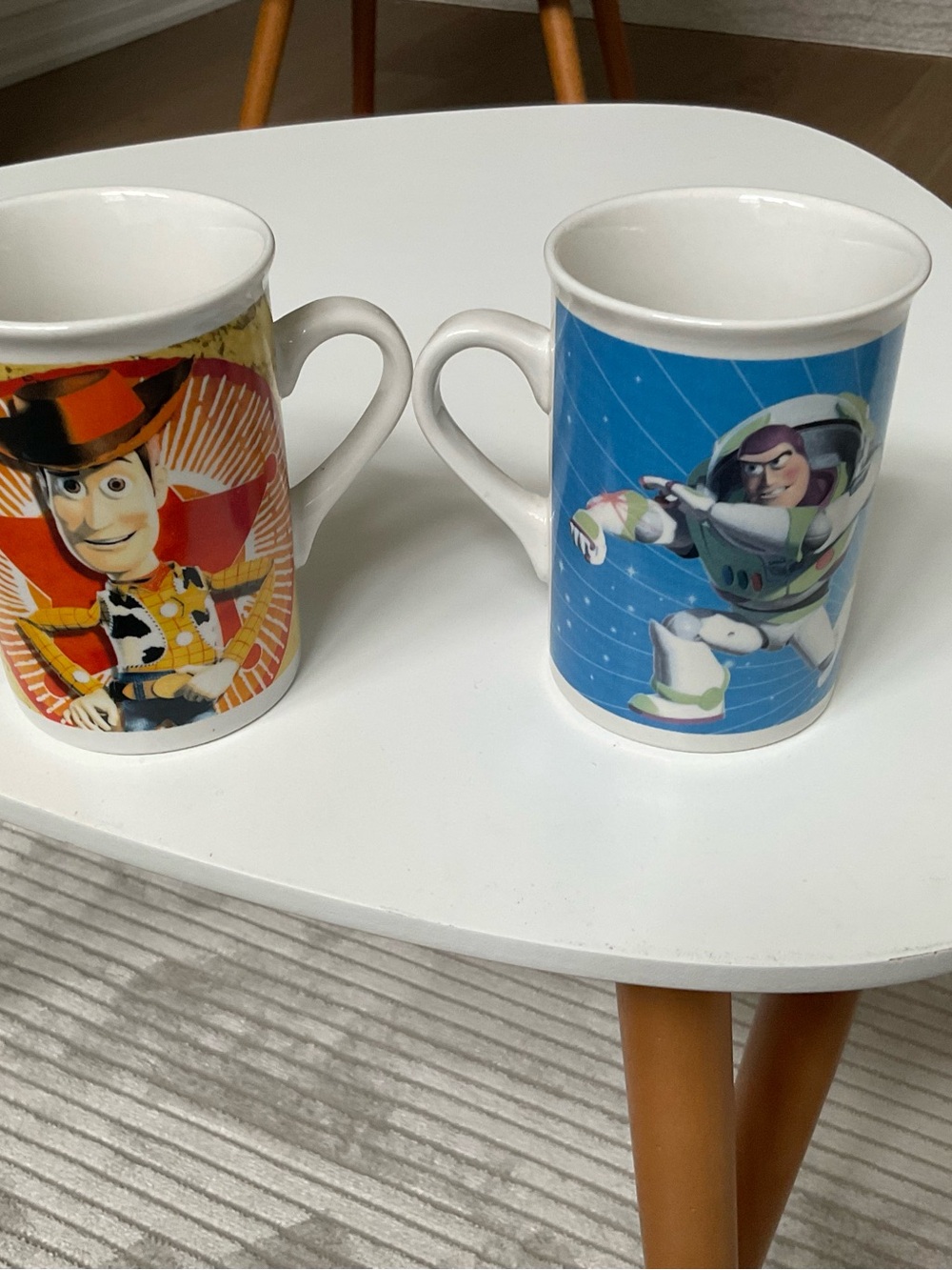 Disney Toy Story Woody & Buzz Ceramic Mug Pair - Blue & Orange